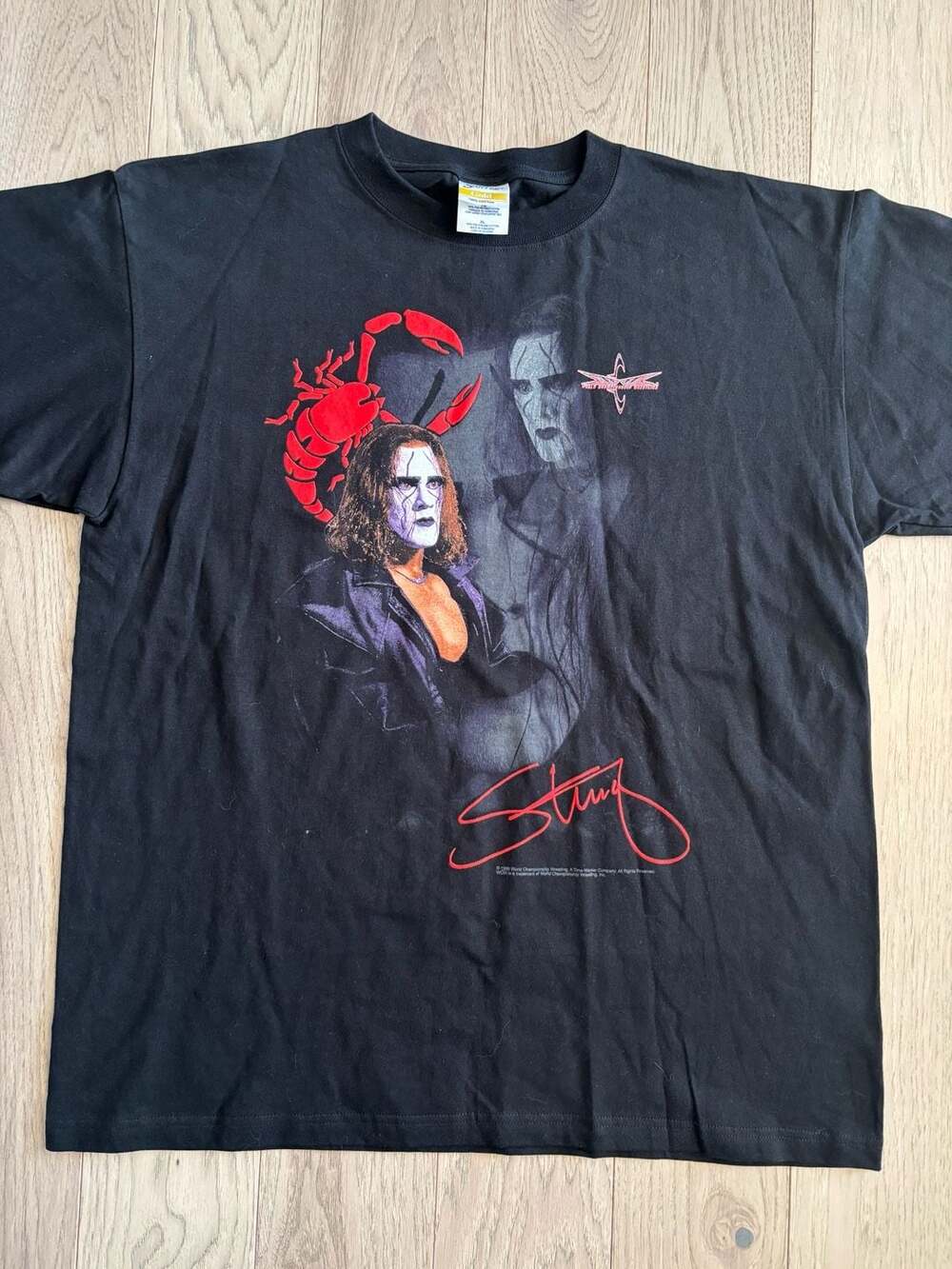 Vintage 1999 WCW Sting Scorpion Graphic T-Shirt Size XL